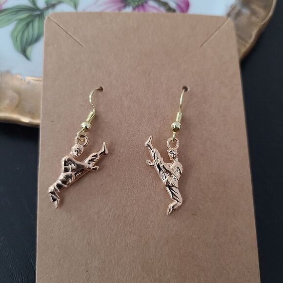 New Handcrafted 3D Karate Dangle Earrings on 14K Gold Plated Hooks - Picture 1 of 1